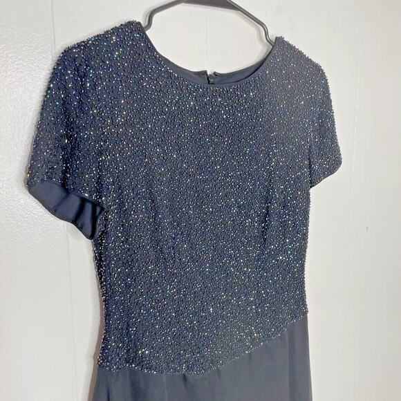 VTG Y2K Caché Mini Dress Sz 6 Silk Rainbow Beaded Party Cocktail Fairy Grunge - Picture 4 of 12